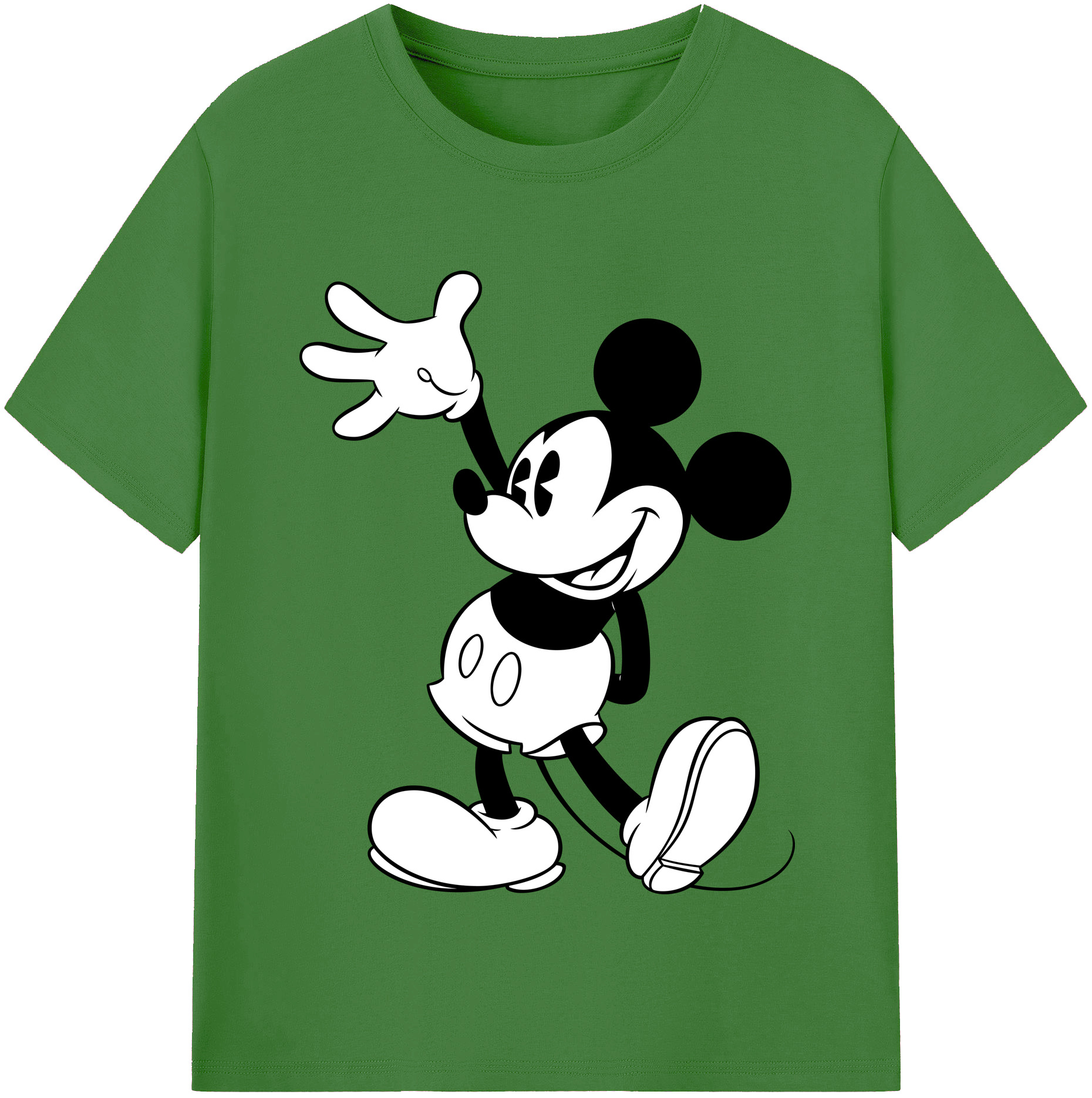 （画像用） ミッキーマウス Mickey Mouse レディースカジュアルプリントTシャツ（綿100％）